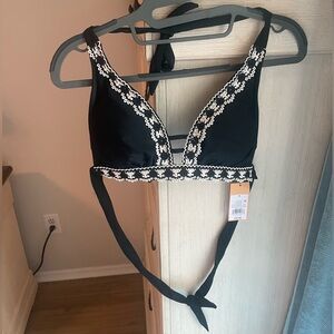 Black and White Bikini Top